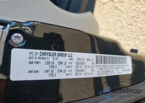 2014 Chrysler Town & Country Touring из США, поврежденный, VIN 2C4RC1BG5ER396583